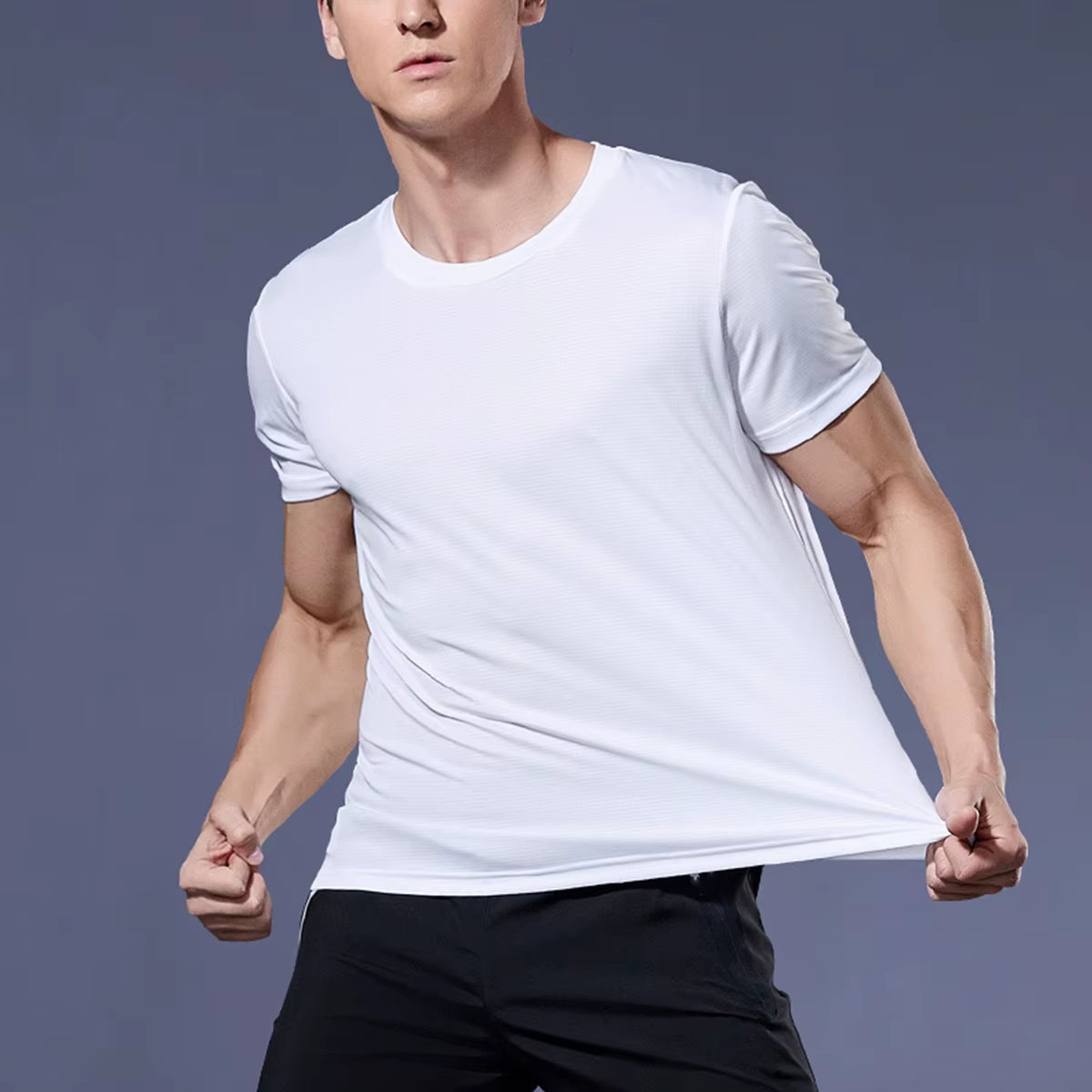 Men'S Quick Dry Short Sleeve  Moisture Wicking  T-Shirt 